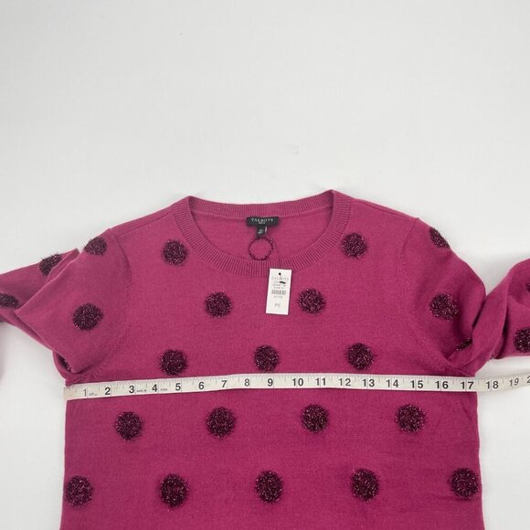 NWT Talbots Tinsel Dot Sweater Womens Size Small Peite Plum Delight Wool Blend - Picture 7 of 8